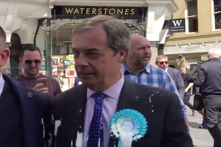 nigel farage milkshake