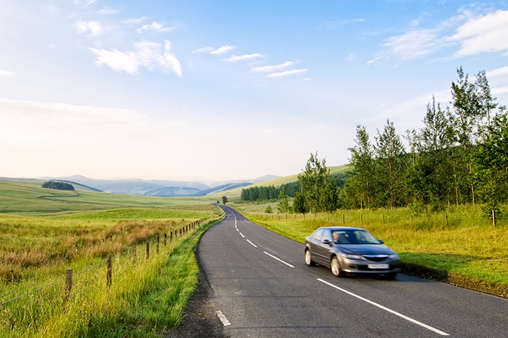 car motoring road