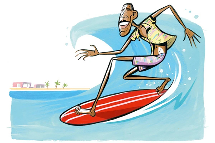 barack obama surfing